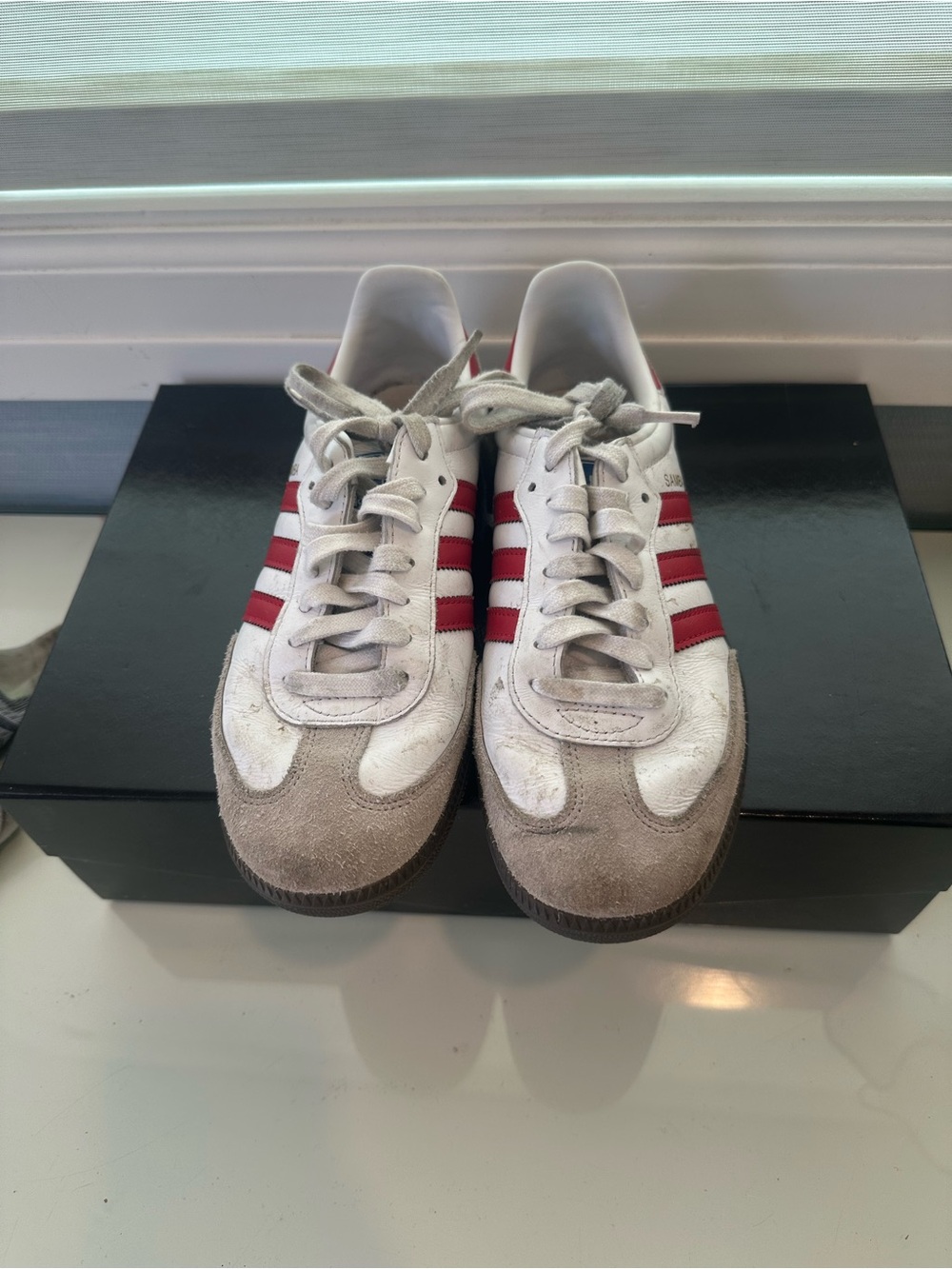 adidas samba White and Red Classic Low-Profile Sneakers